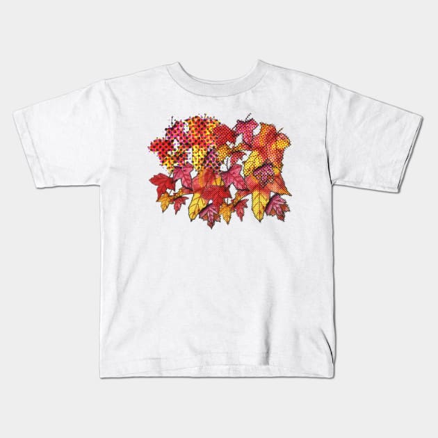 Maple Leaves Kids T-Shirt by Kirsty Topps